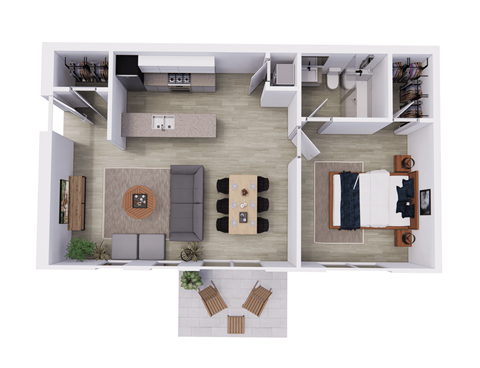 a 3d rendering of the living room of a 2100 sq ft house